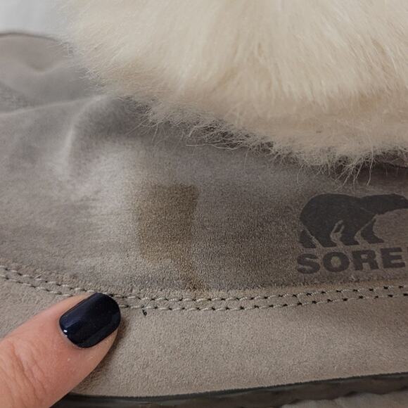Sorel Suede Booties Shearling Women's 7 Gray - Picture 3 of 6